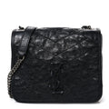 Crinkled Calfskin Matelasse Monogram Niki Chain Wallet Black