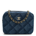 Printed Denim CC Camera Case Blue