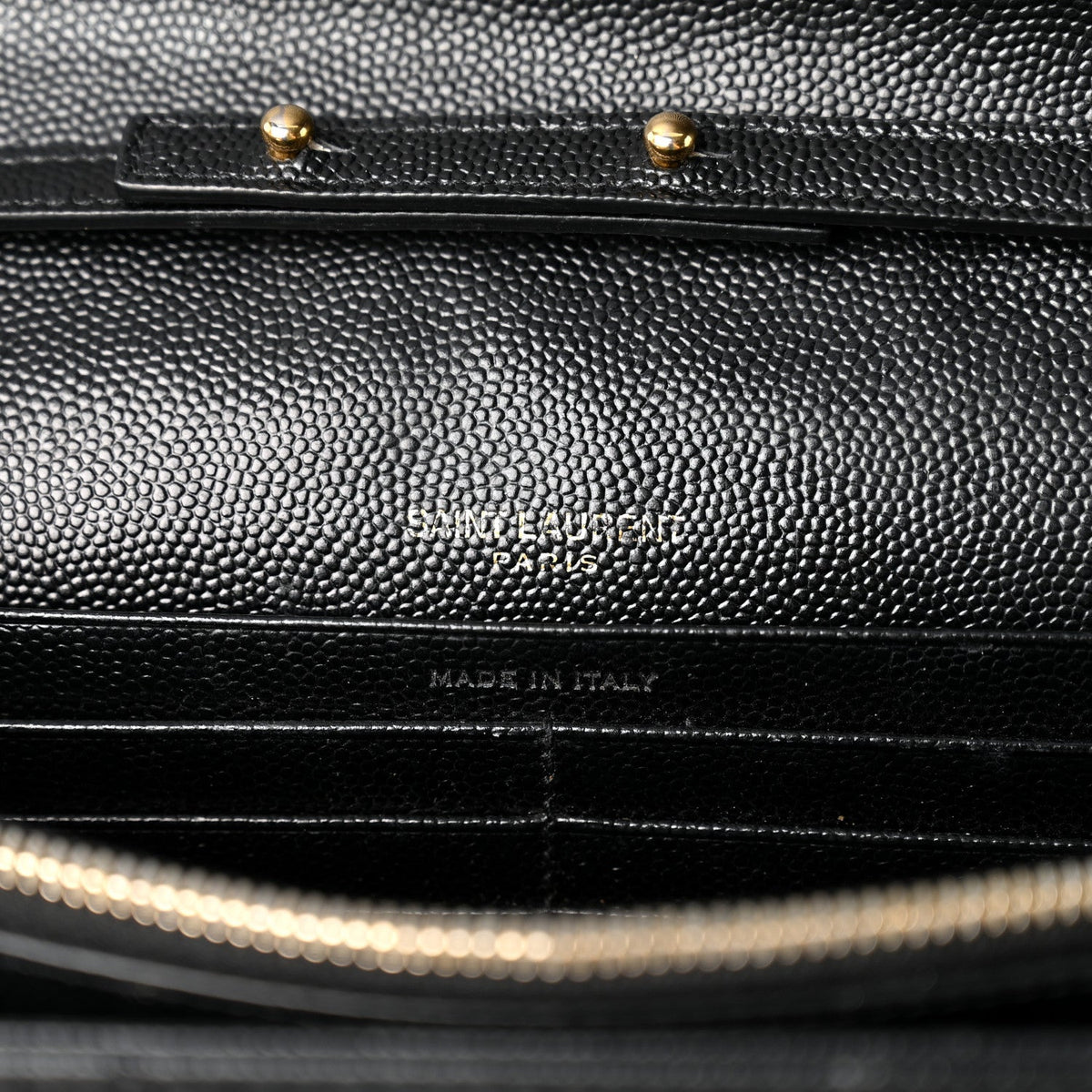 Grain De Poudre Matelasse Chevron Monogram Chain Wallet Black