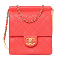 Goatskin Quilted Chic Pearls Flap Dark Pink