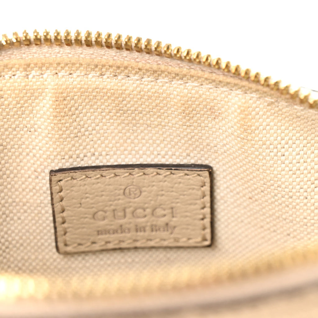 GG Supreme Monogram Textured Dollar Calfskin Web Super Mini Ophidia Top Handle Bowler Bag Beige Mystic White Oatmeal