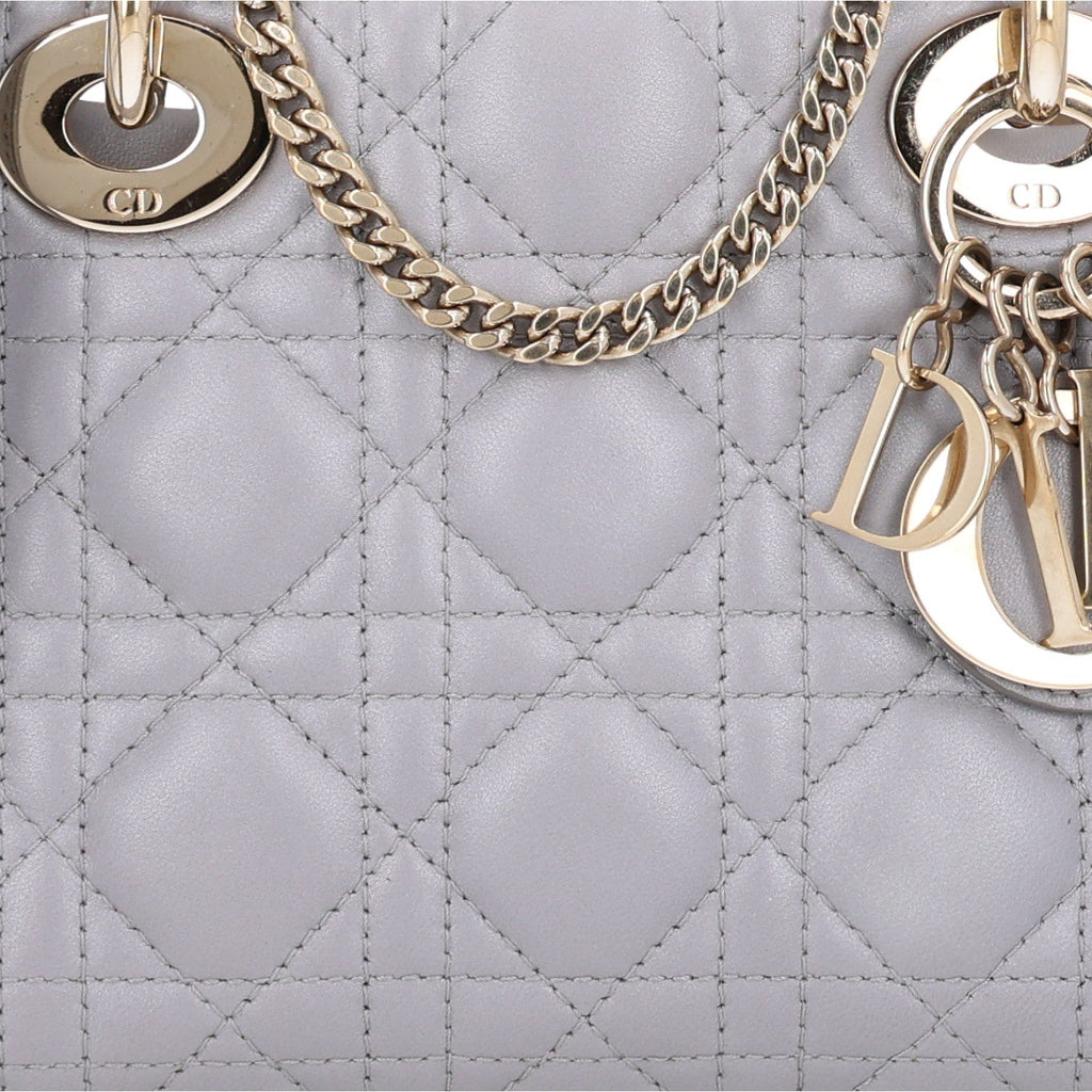 Lambskin Cannage Mini Lady Dior Grey