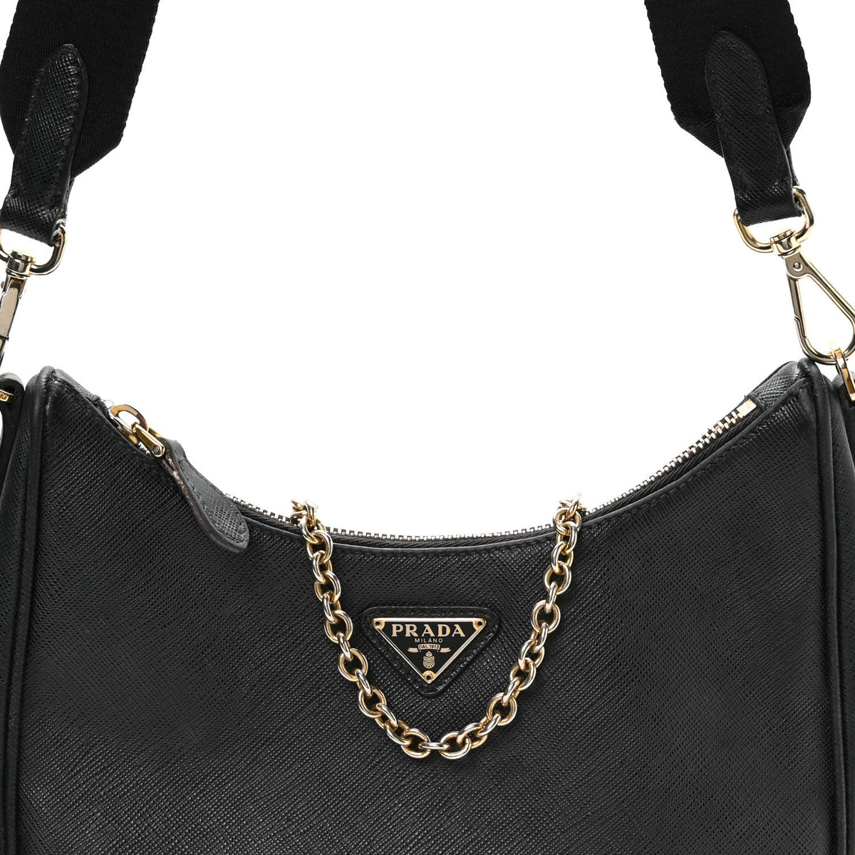 Saffiano Lux Re-Edition 2005 Shoulder Bag Black