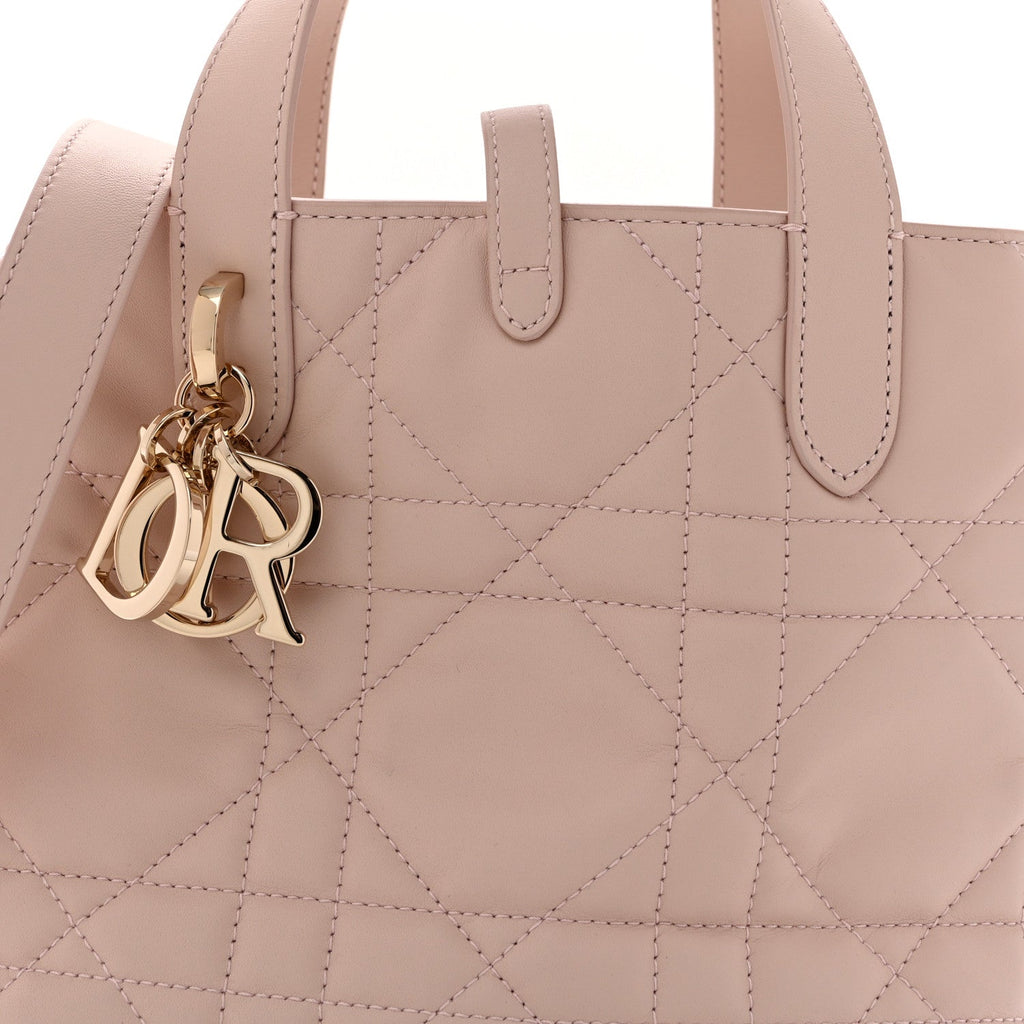 Calfskin Macrocannage Small Toujours Vertical Tote Powder Pink
