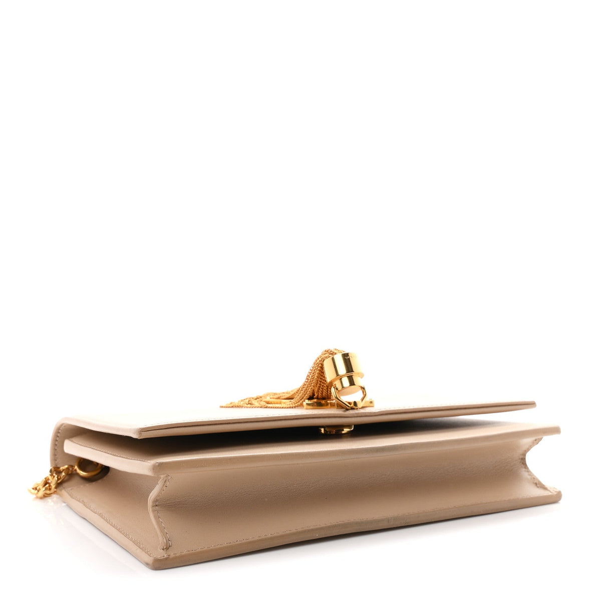 Smooth Calfskin Classic Monogram Kate Tassel Chain Wallet Nude Powder