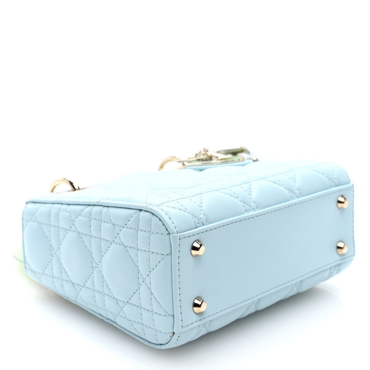 Lambskin Cannage Mini Bi-Color Lady Dior Celeste Multicolor
