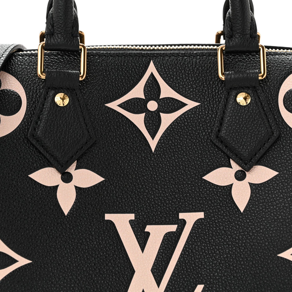 Empreinte Monogram Giant Speedy Bandouliere 25 Black Beige