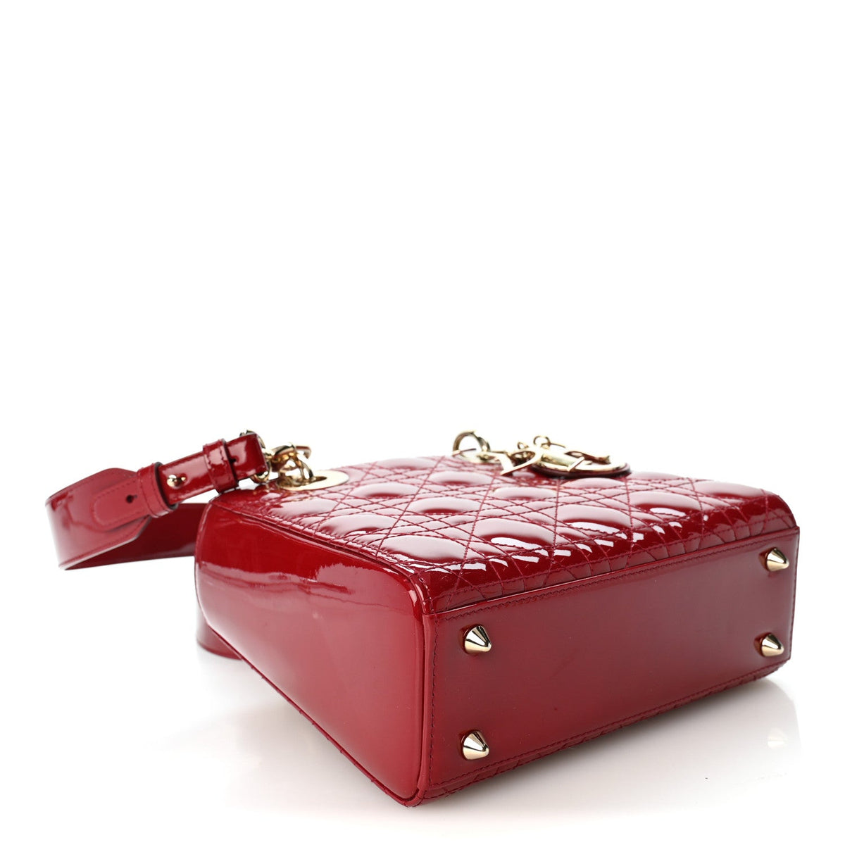 Patent Cannage Small My ABCDior Lady Dior Cherry Red