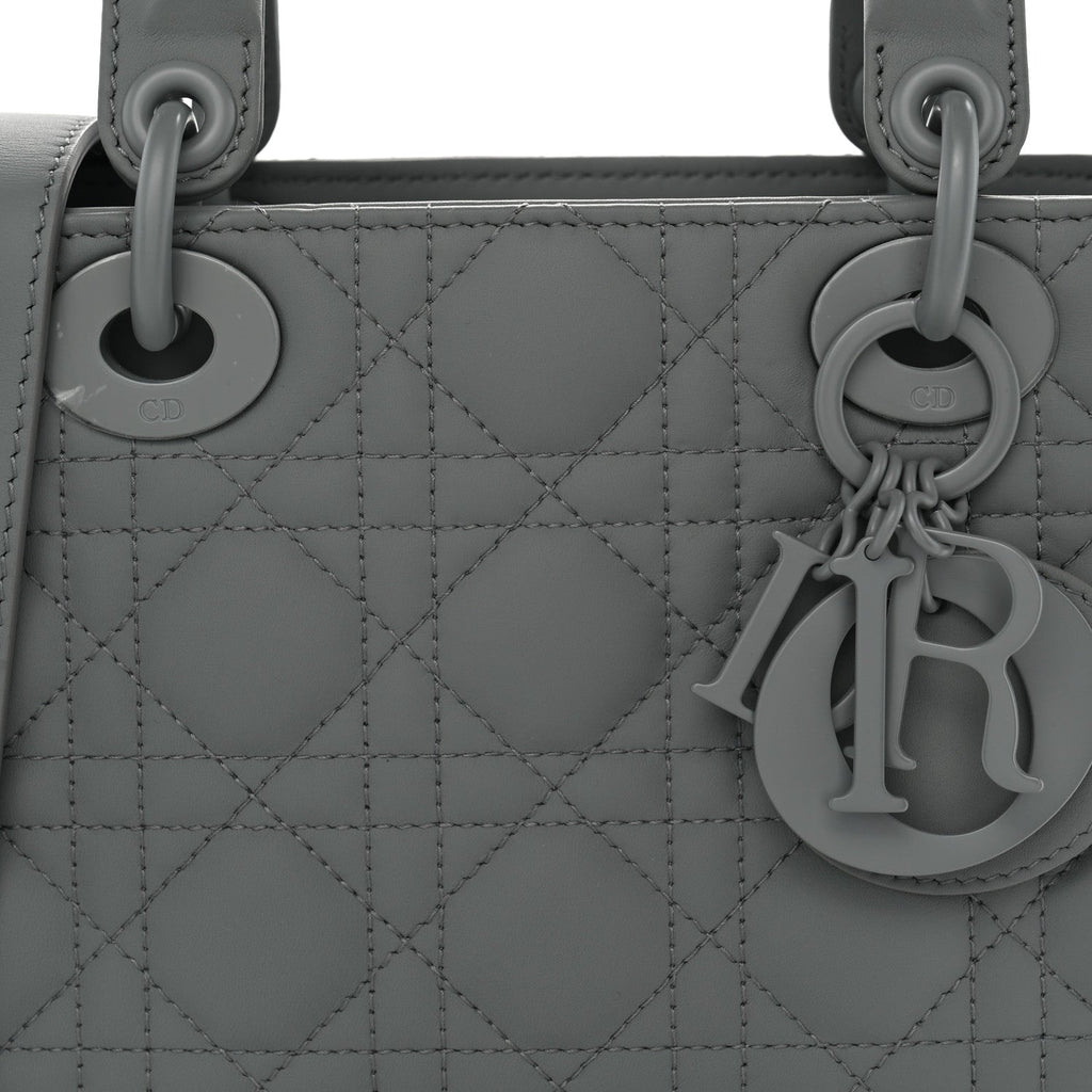 Ultra Matte Calfskin Cannage Small My ABCDior Lady Dior Grey