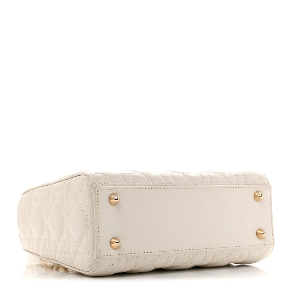 Lambskin Cannage Small My ABCDior Lady Dior White