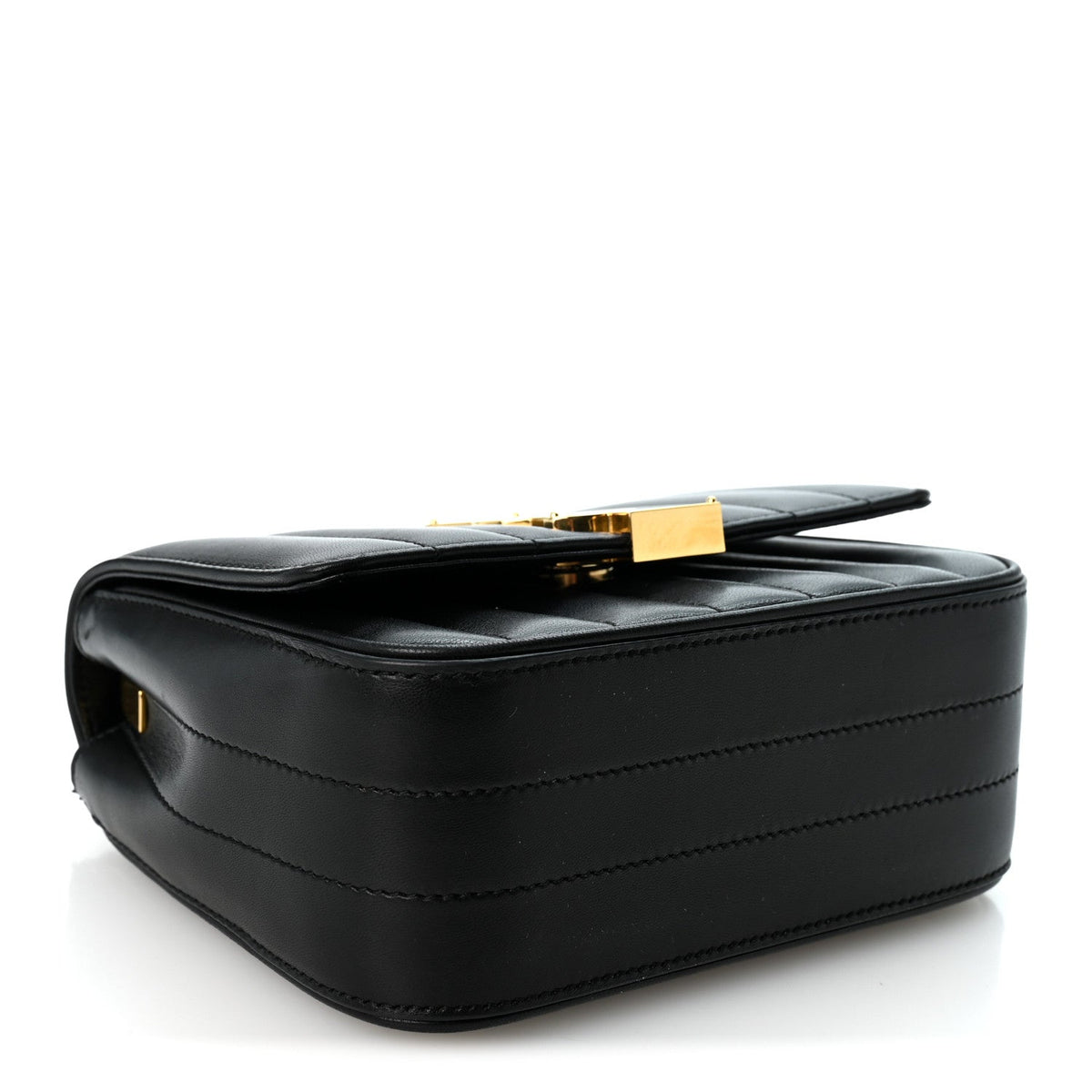 Lambskin Matelasse Monogram Small Vicky Chain Bag Black