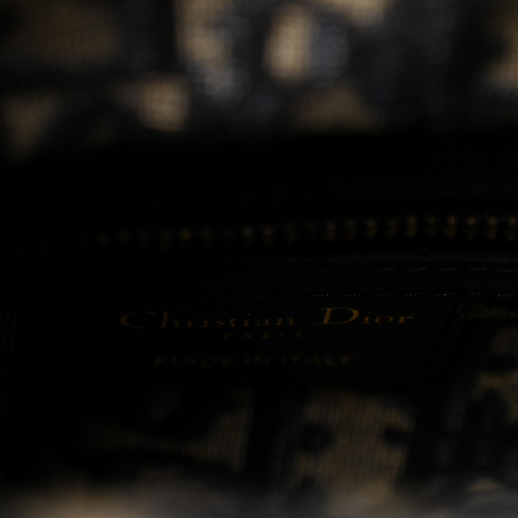 Wicker Oblique Mini Lady Dior Bag Blue