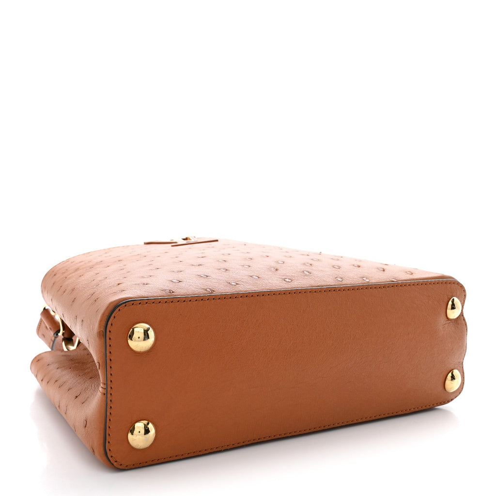 Ostrich Capucines BB Cognac