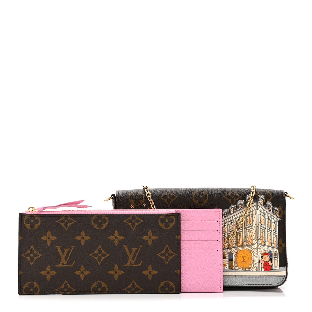 Monogram 2022 Christmas Animation Paris Pochette Felicie Chain Wallet Pink