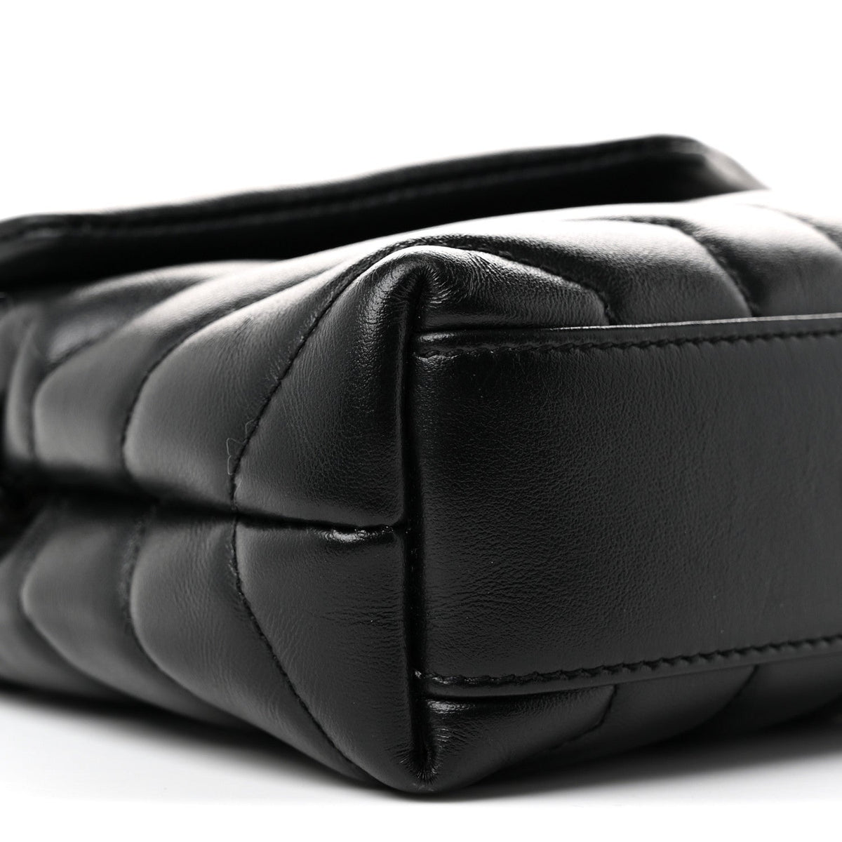 Calfskin Y Quilted Monogram Monochrome Toy Loulou Crossbody Bag Black