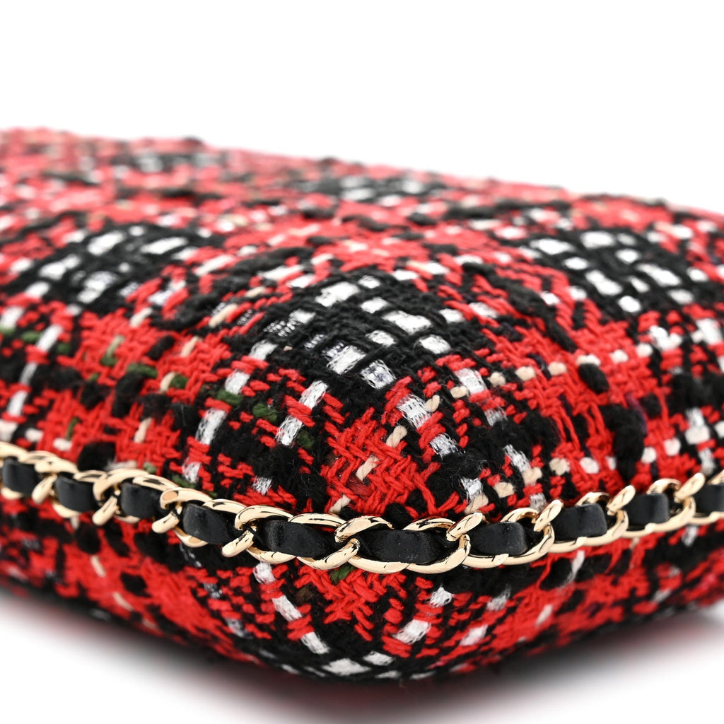 Tweed Chain Around Phone Holder Red Multicolor