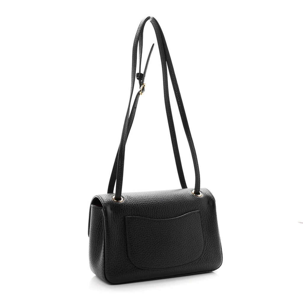 Grained Calfskin Mini Souplissimo Maxi Flap Black
