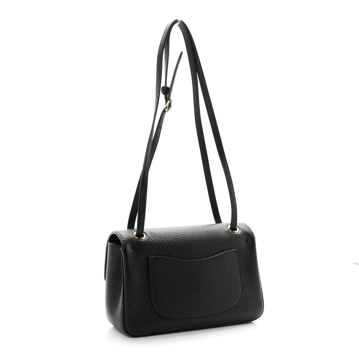Grained Calfskin Mini Souplissimo Maxi Flap Black