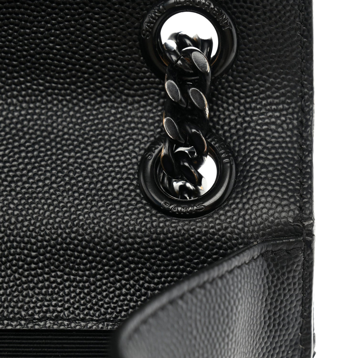 Grain De Poudre Textured Mixed Matelasse Triquilt Medium Monogram Monochrome Satchel Black