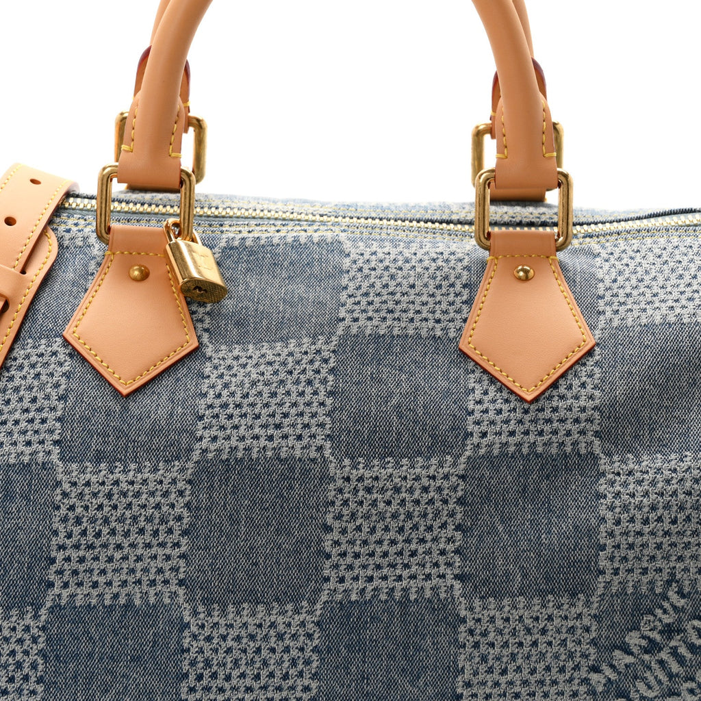 Damier Denim 3D Speedy Bandouliere 40 Bleu