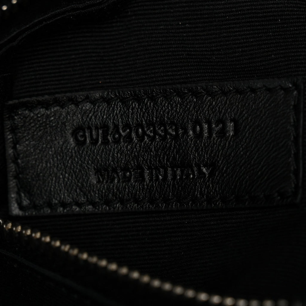 Lambskin Quilted Toy Loulou Puffer Monogram Chain Satchel Black