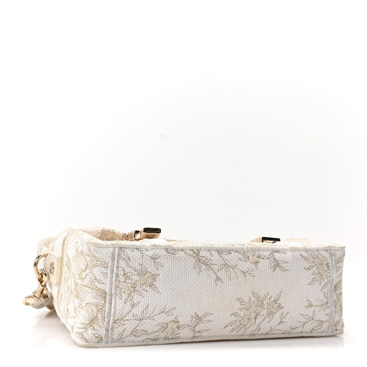 Canvas Embroidered Toile De Jouy Small Diorcamp Messenger White Gold