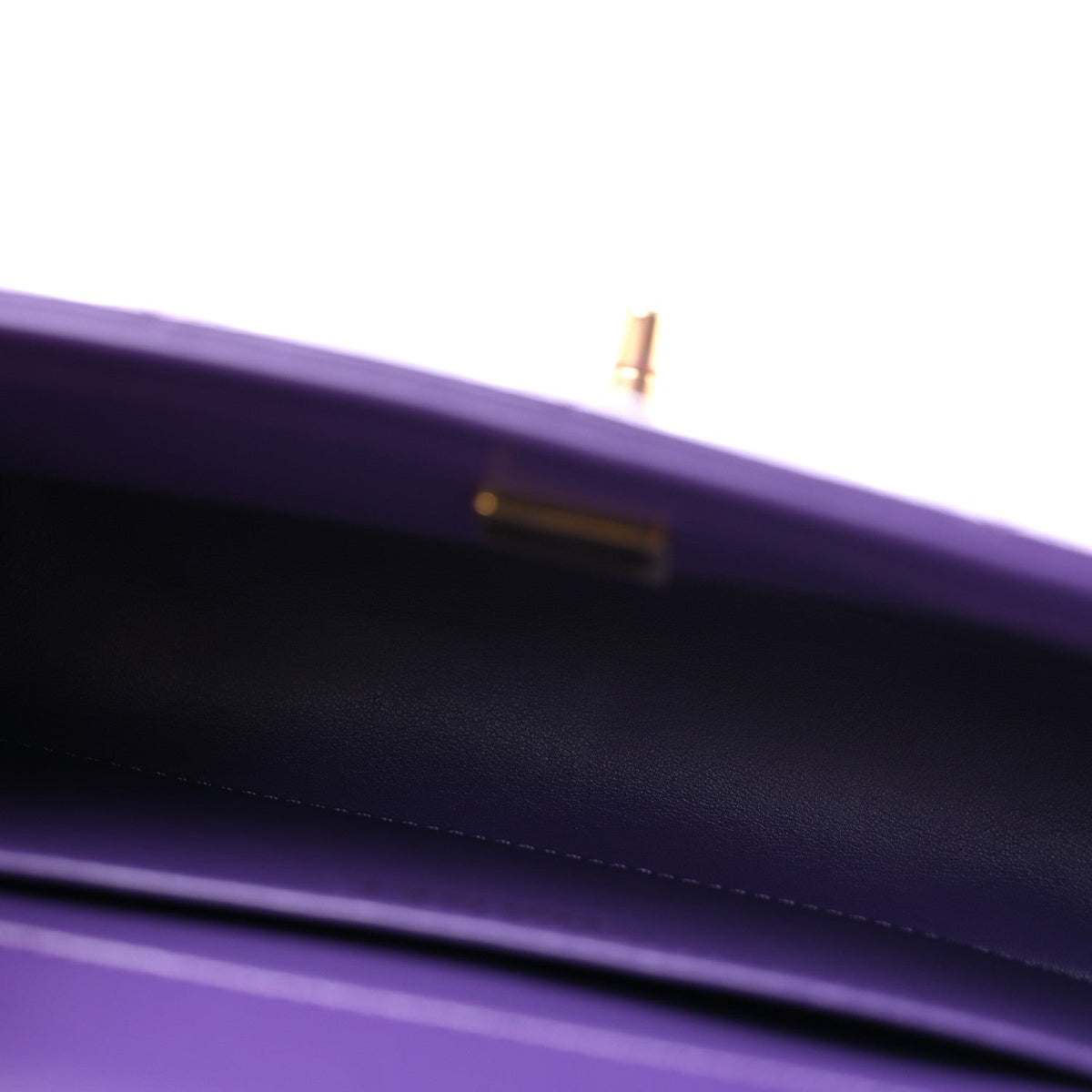 Calfskin Quilted Perfect Fit Flap Purple