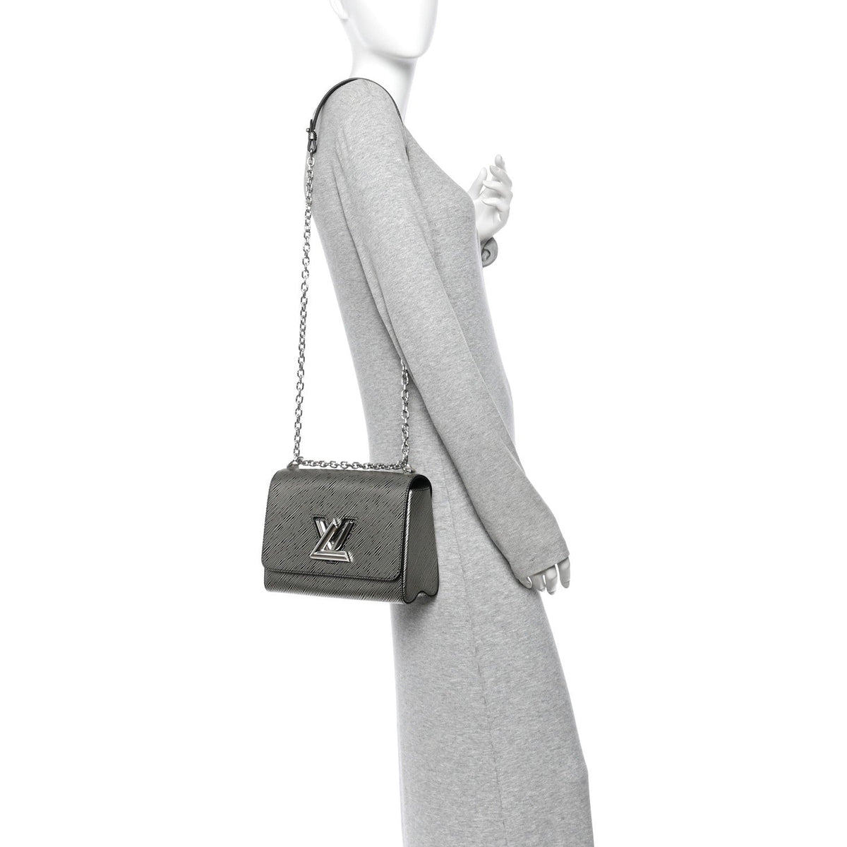 Epi Twist Shoulder Bag MM Platine