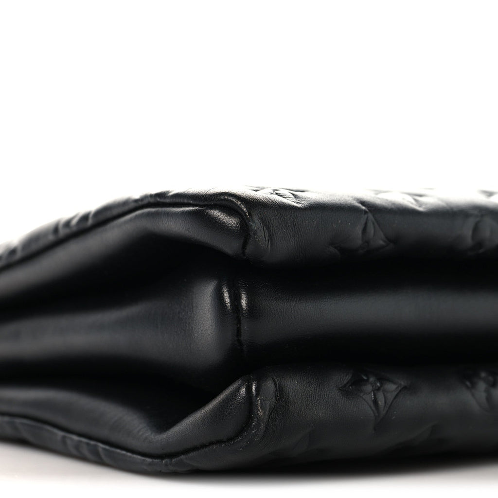 Lambskin Embossed Monogram Coussin PM Black