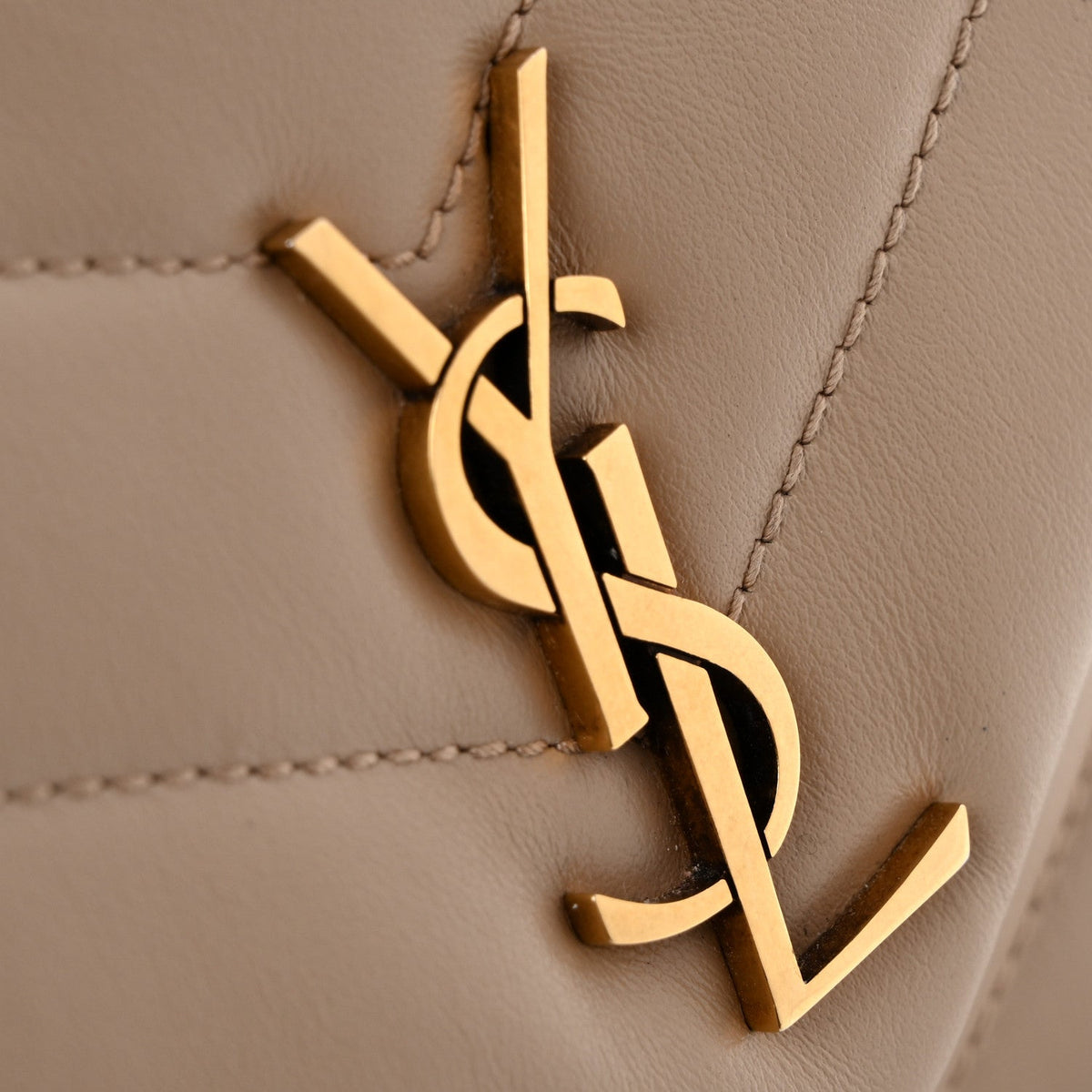 Calfskin Y Quilted Monogram Toy Loulou Crossbody Bag Dark Beige