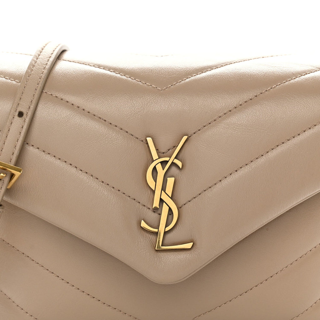 Calfskin Y Quilted Monogram Toy Loulou Crossbody Bag Dark Beige