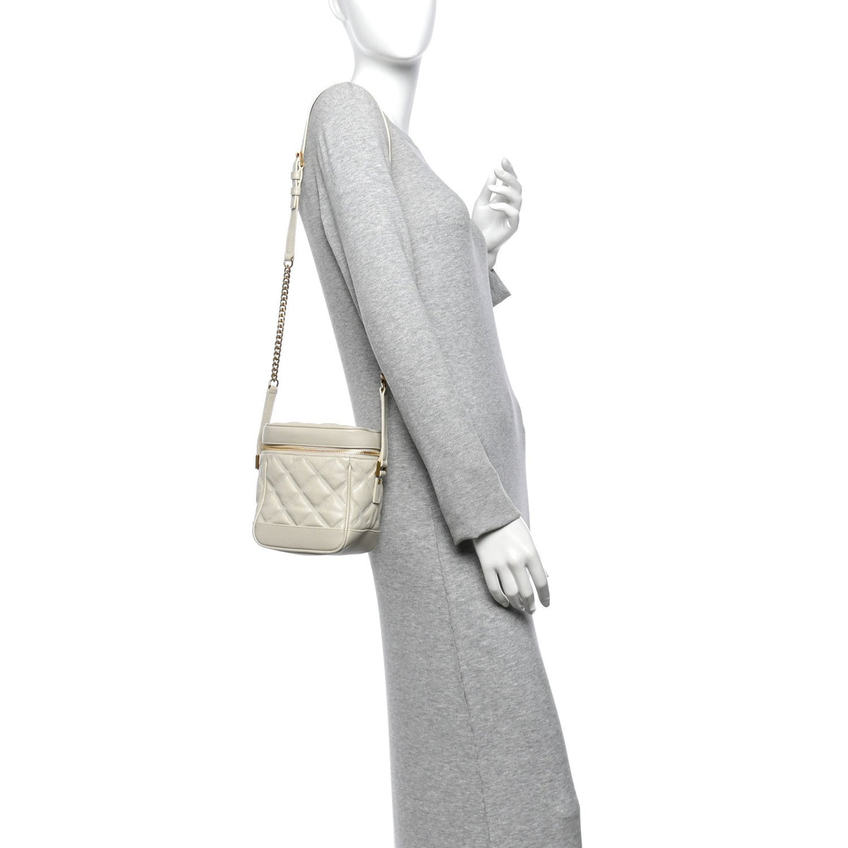 Grain de Poudre Quilted 80's Vanity Bag Crema Soft