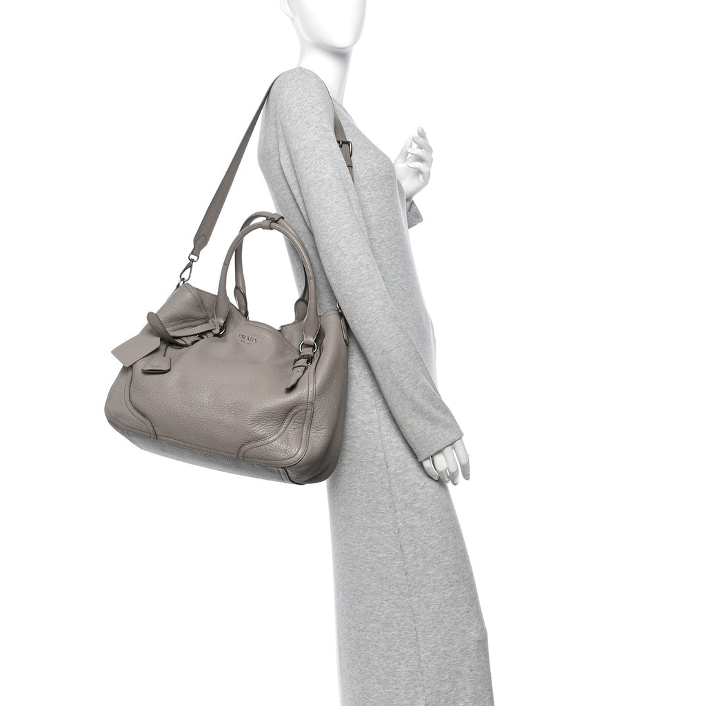 Vitello Daino Large Tote Bag Clay Grey