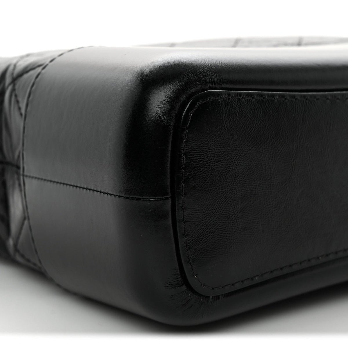 Aged Calfskin Quilted Medium Gabrielle Hobo Black