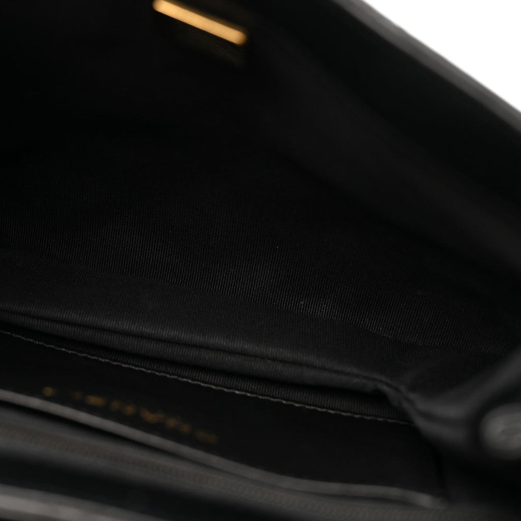 Lambskin Quilted Giant CC Shoulder Bag Black
