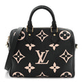 Empreinte Monogram Giant Speedy Bandouliere 25 Black Beige