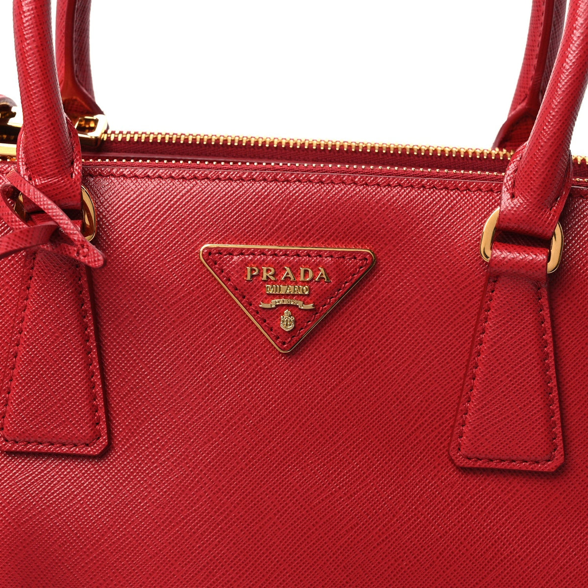 Saffiano Small Galleria Double Zip Tote Fuoco