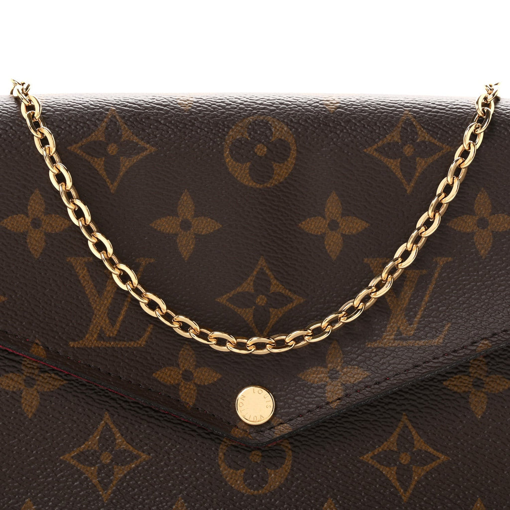 Monogram Pochette Felicie Chain Wallet Fuchsia