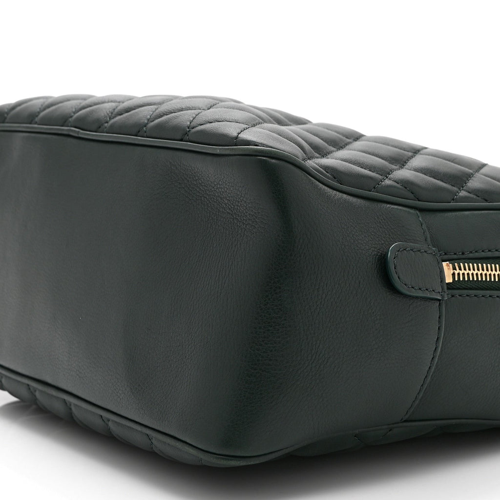 Calfskin Quilted CC Medium Vanity Case Green