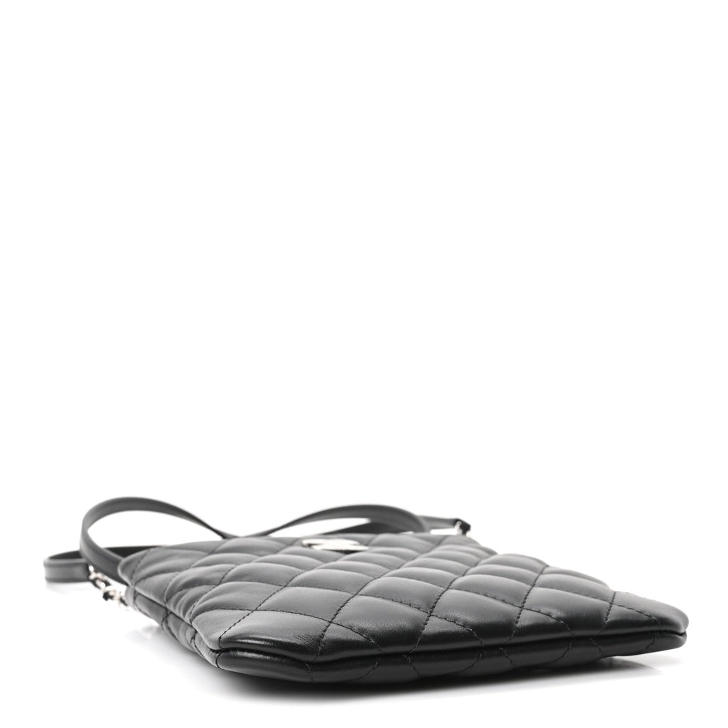 Lambskin Quilted Uniform Crossbody Bag Black