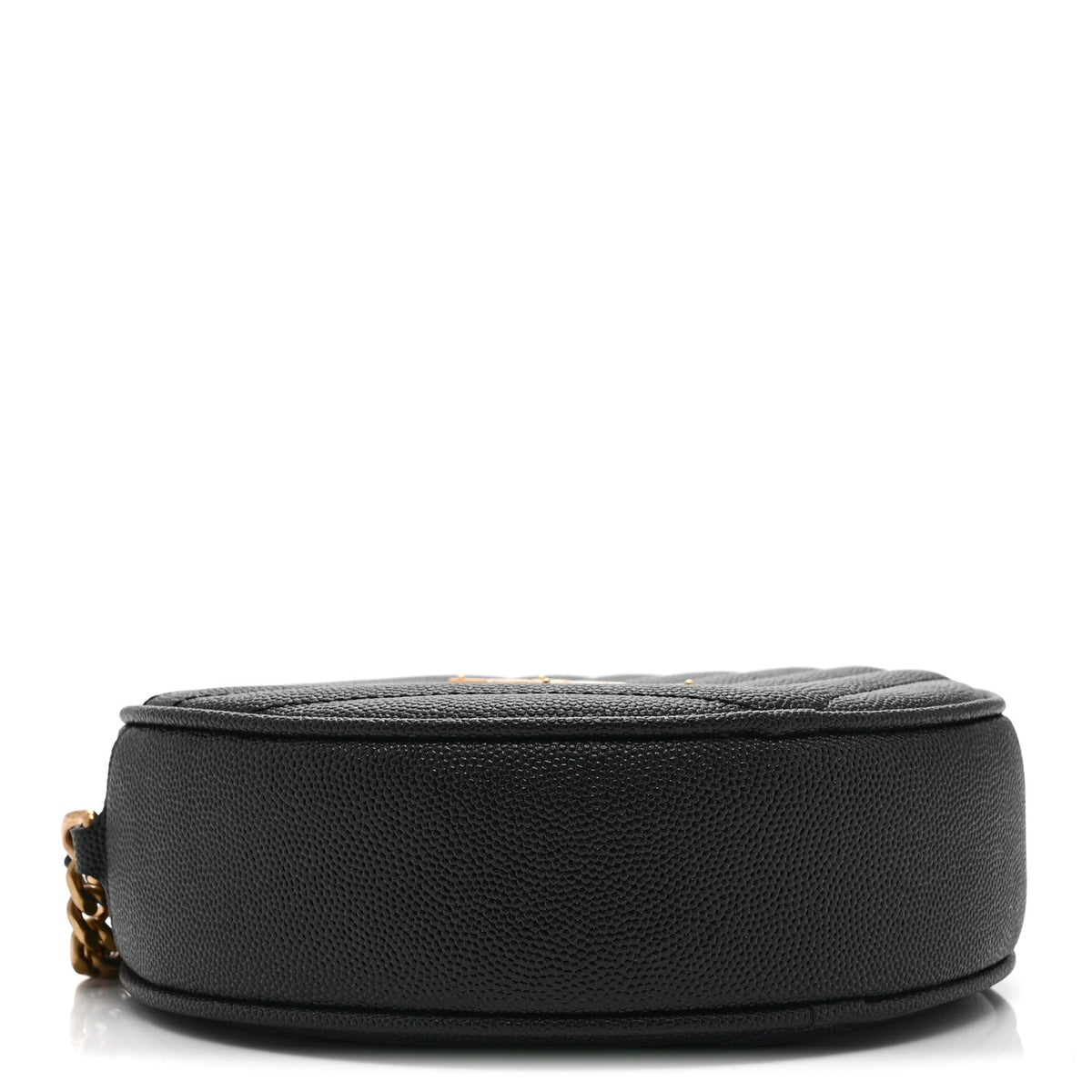 Grain De Poudre Matelasse Chevron Quilted Round Vinyle Camera Bag Black