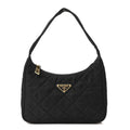 Tessuto Nylon Stitched Shoulder Bag Black
