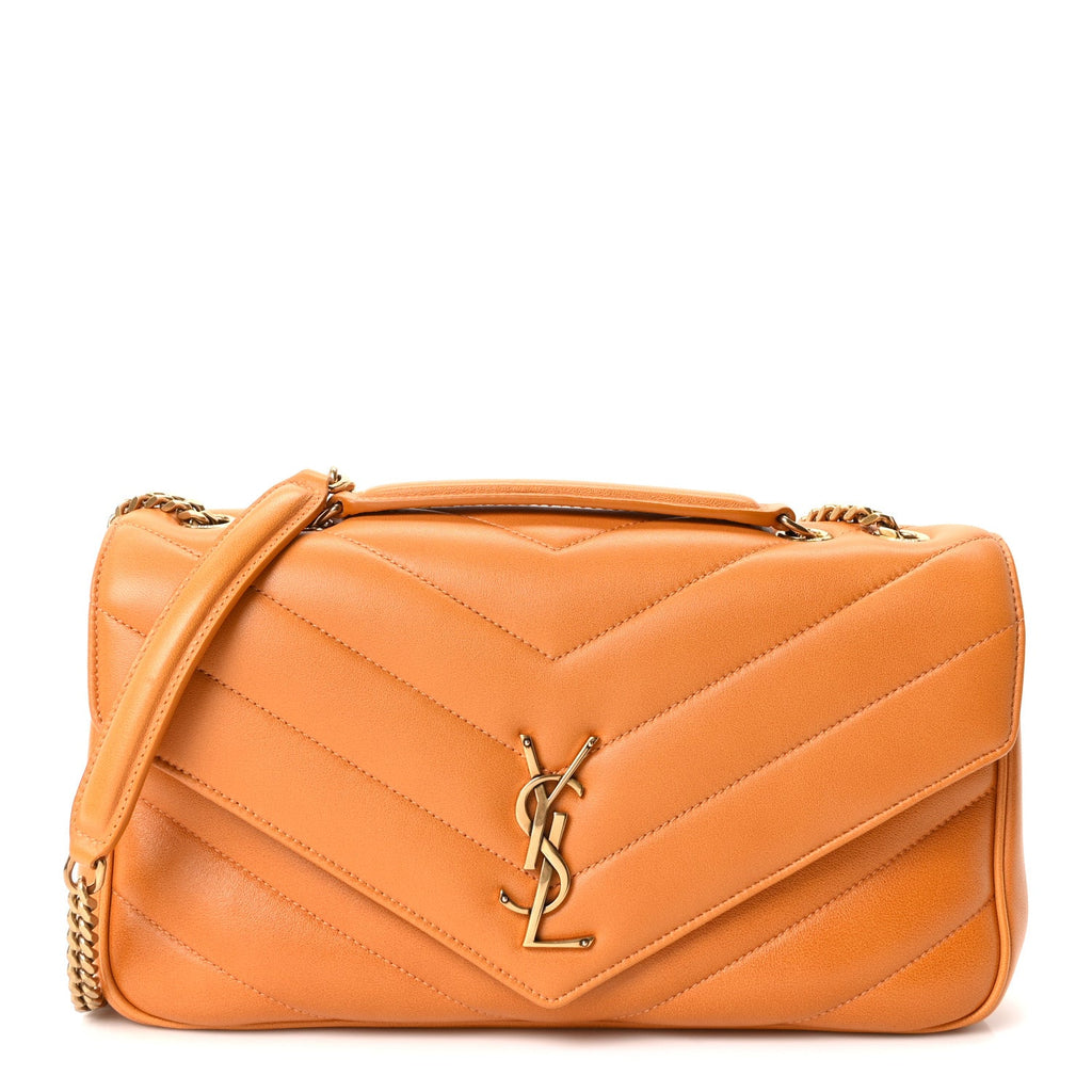 Lambskin Chevron Quilted Medium Loulou Sunflower