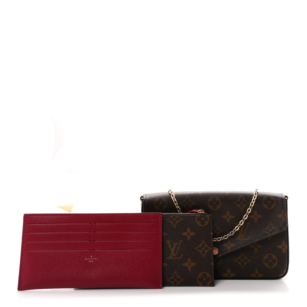 Monogram Pochette Felicie Chain Wallet Fuchsia