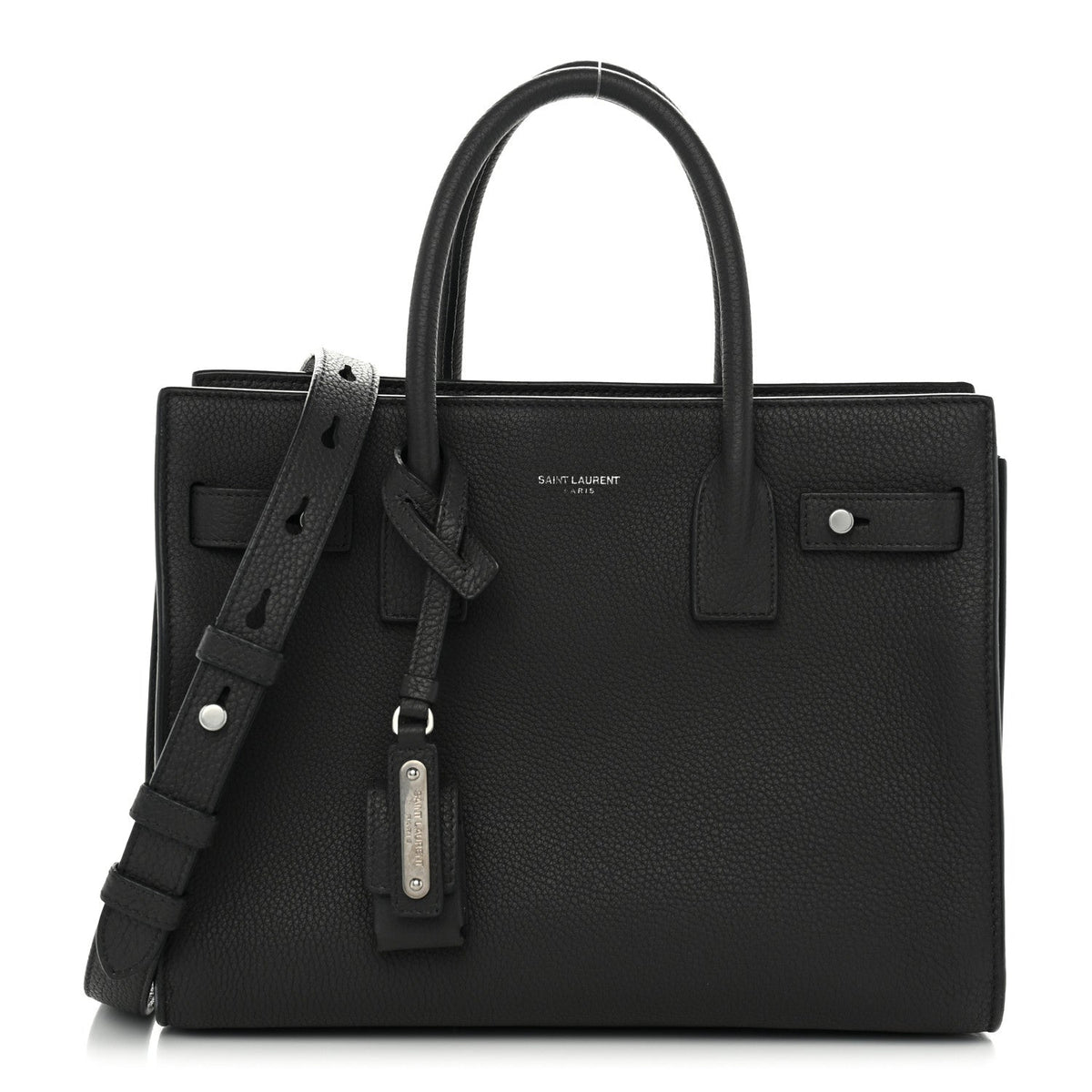Grained Calfskin Baby Sac De Jour Souple Asphalt