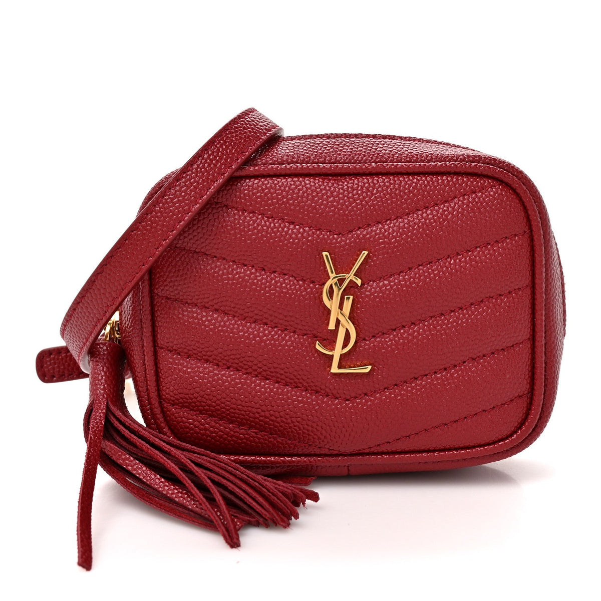 Grain De Poudre Matelasse Monogram Baby Lou Camera Bag Opyum Red