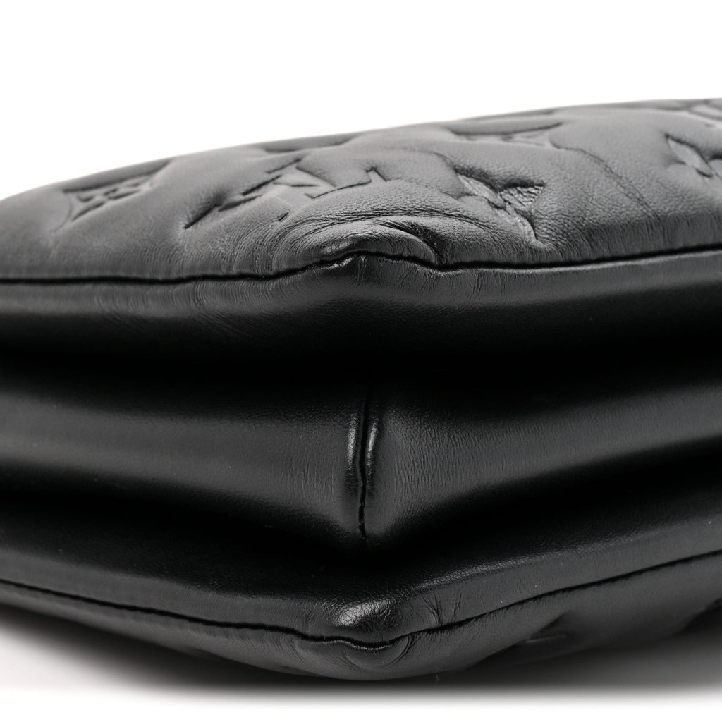 Lambskin Embossed Monogram Coussin BB Black