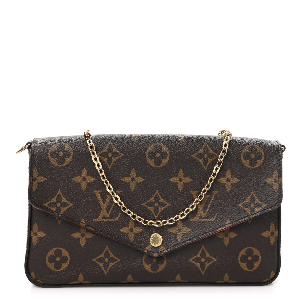 Monogram Pochette Felicie Chain Wallet Fuchsia