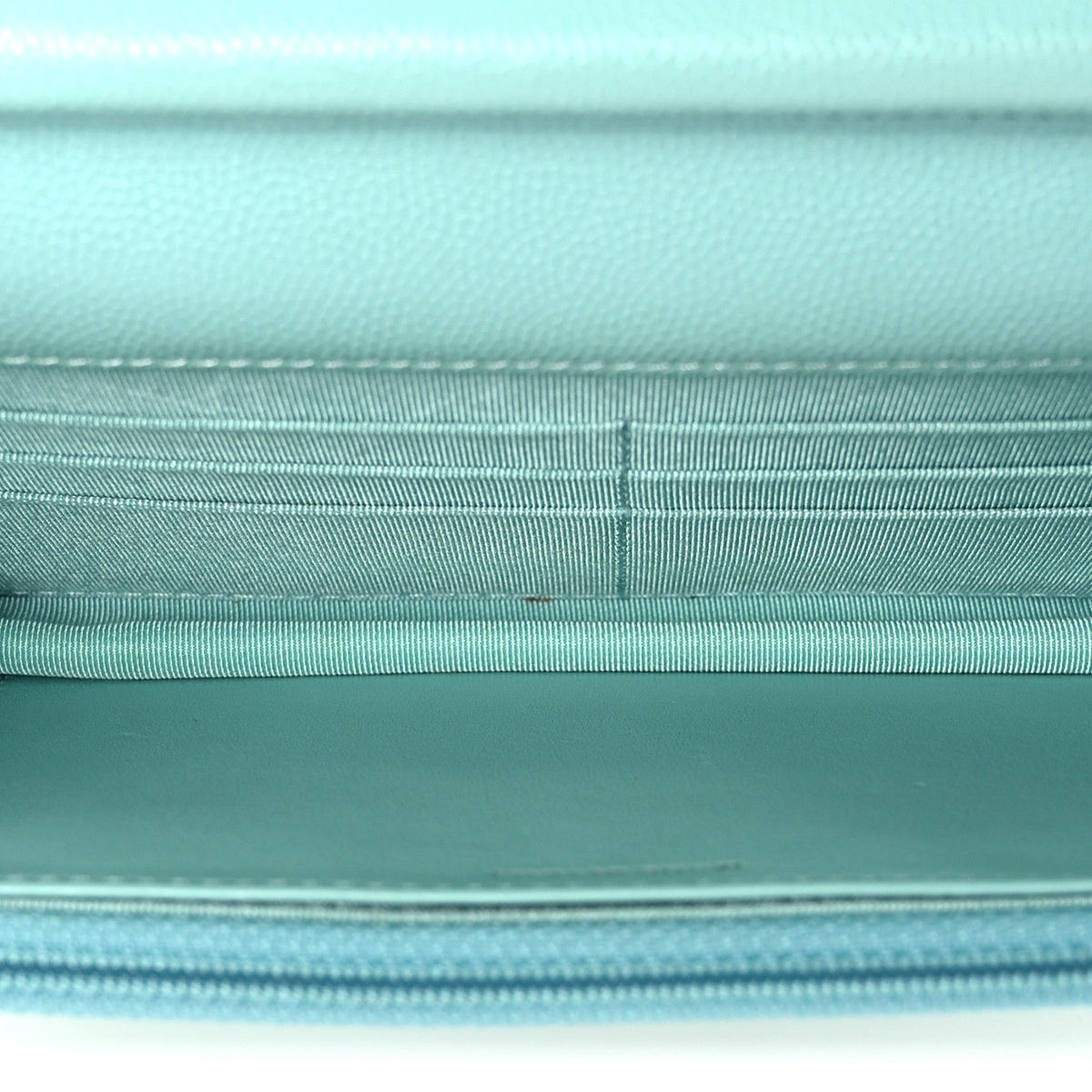 Caviar Quilted Wallet On Chain WOC Turquoise