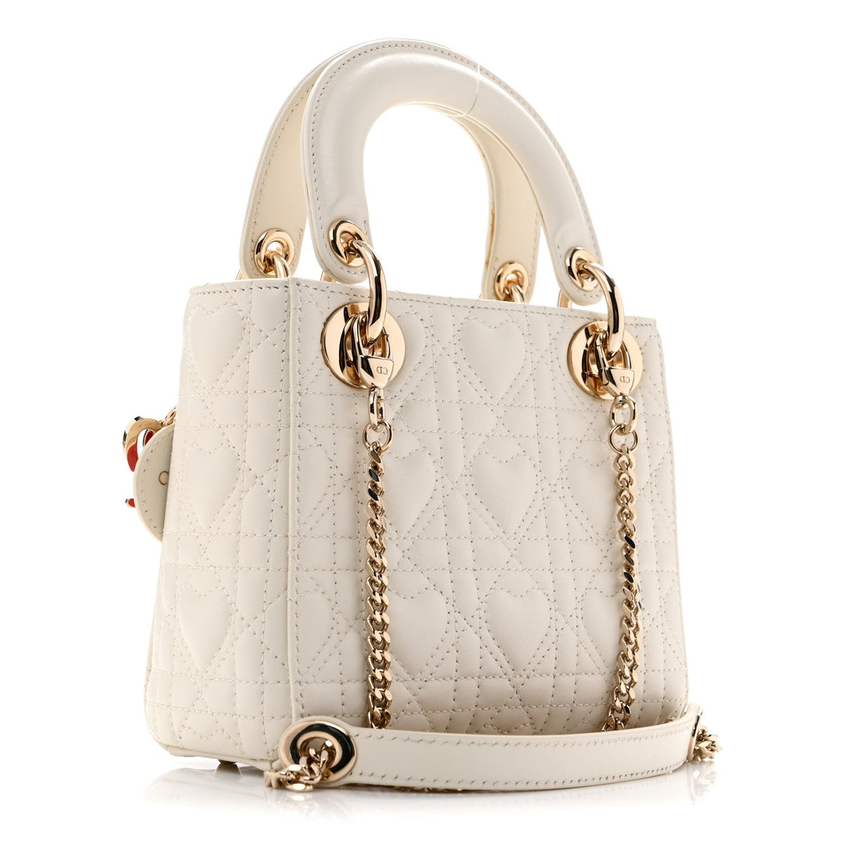 Calfskin Cannage Dioramour Mini Lady Dior White